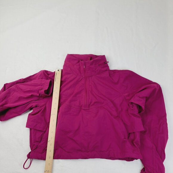 Lululemon Women's Magenta Purple Evergreen Cropped Scuba Rain Jacket Size 6 - Picture 3 of 7